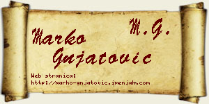 Marko Gnjatović vizit kartica